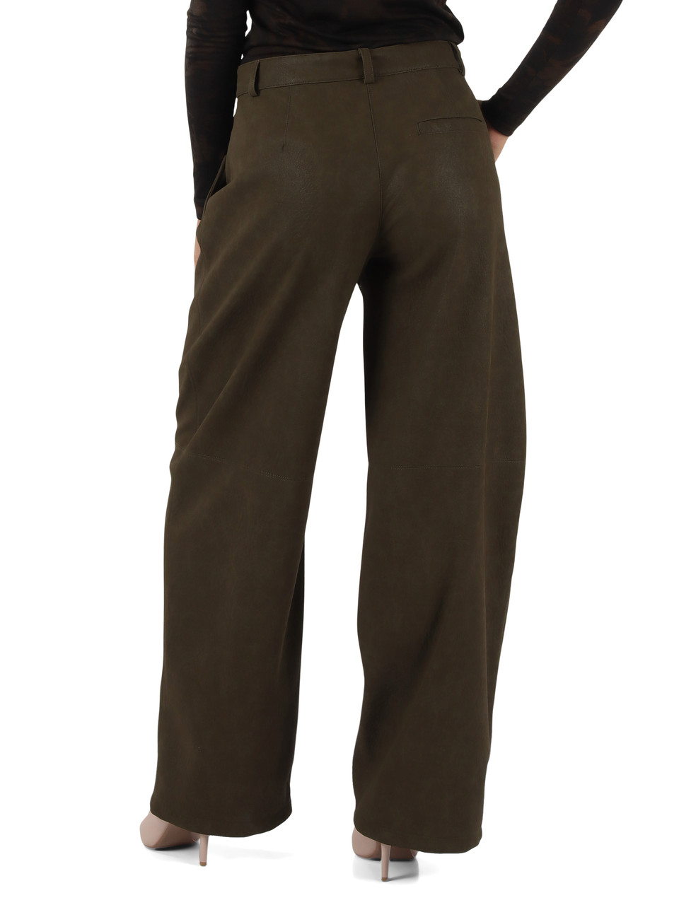 VERDE SCURO | Pantalone BAROLO in misto viscosa effetto nabuk