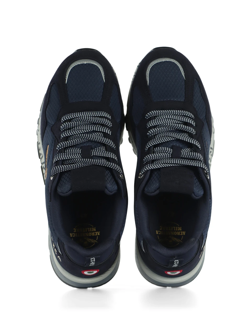 BLU | Sneakers in tessuto ed ecosuede con ricamo logo