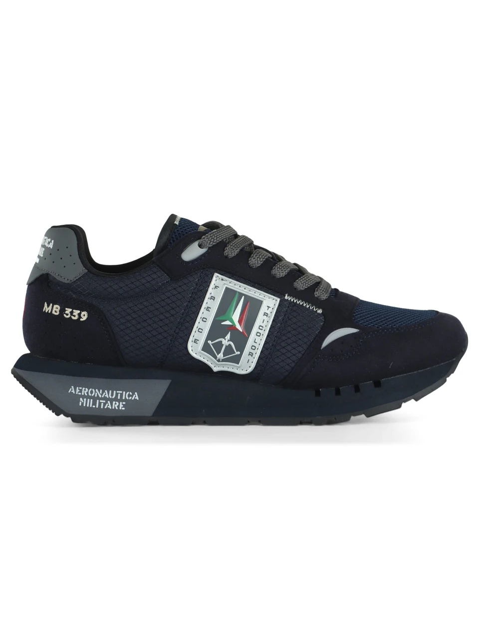 BLU | Sneakers in tessuto ed ecosuede con patch logo