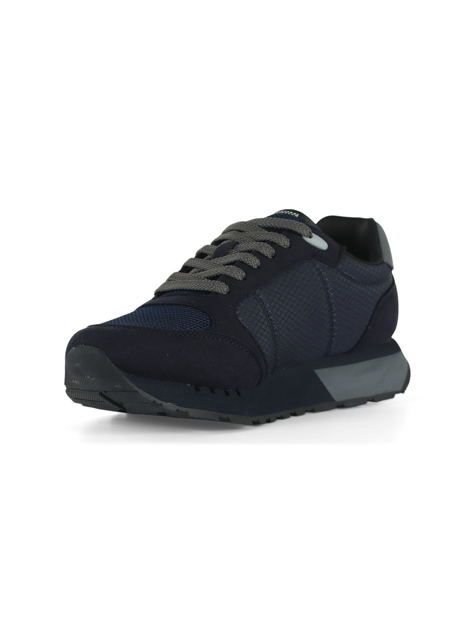 BLU | Sneakers in tessuto ed ecosuede con patch logo