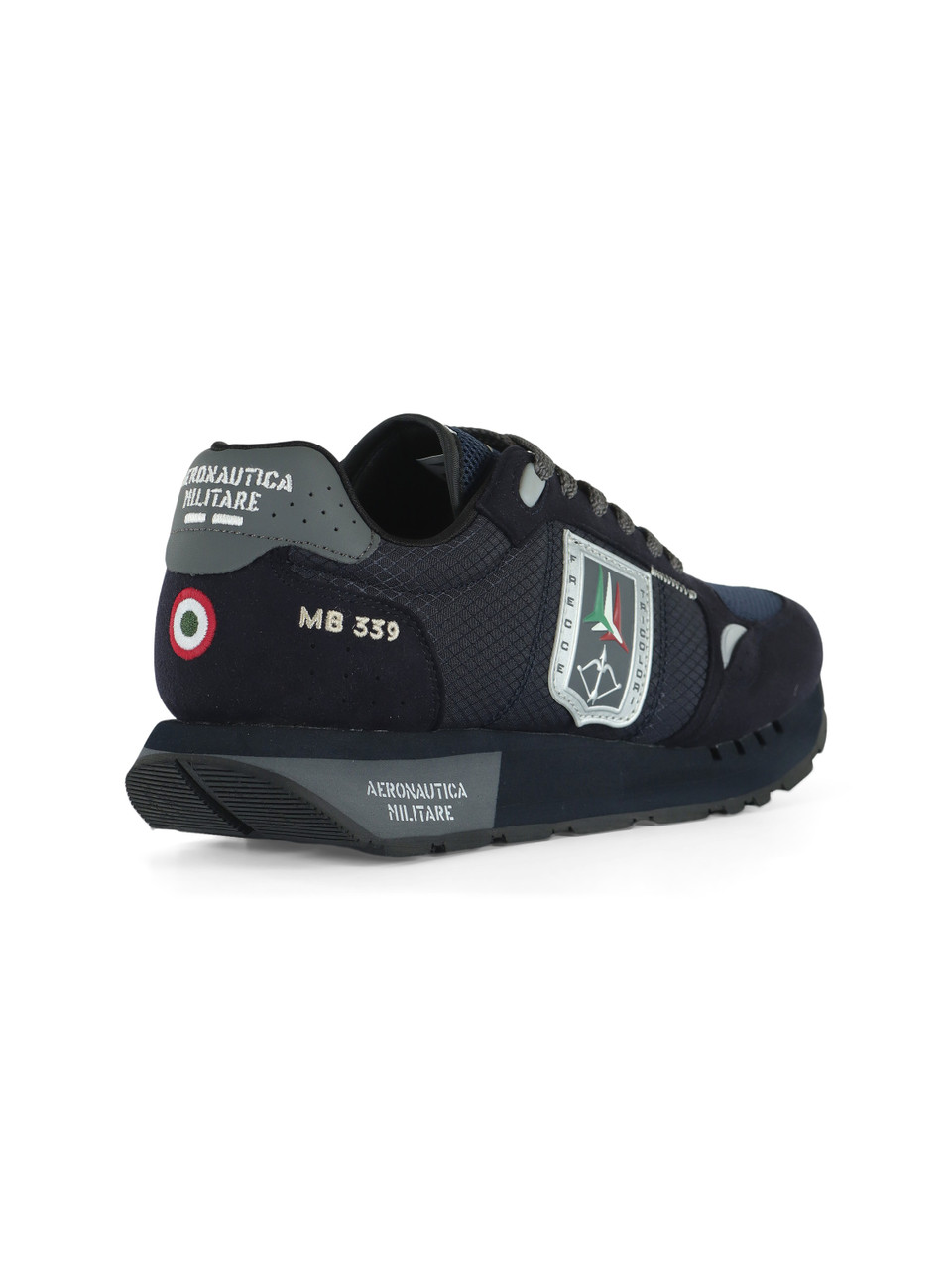 BLU | Sneakers in tessuto ed ecosuede con patch logo