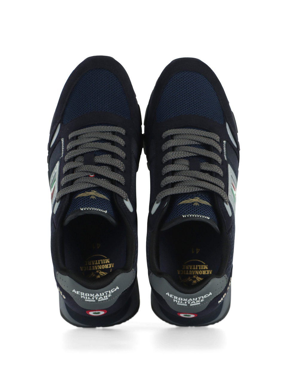 BLU | Sneakers in tessuto ed ecosuede con patch logo