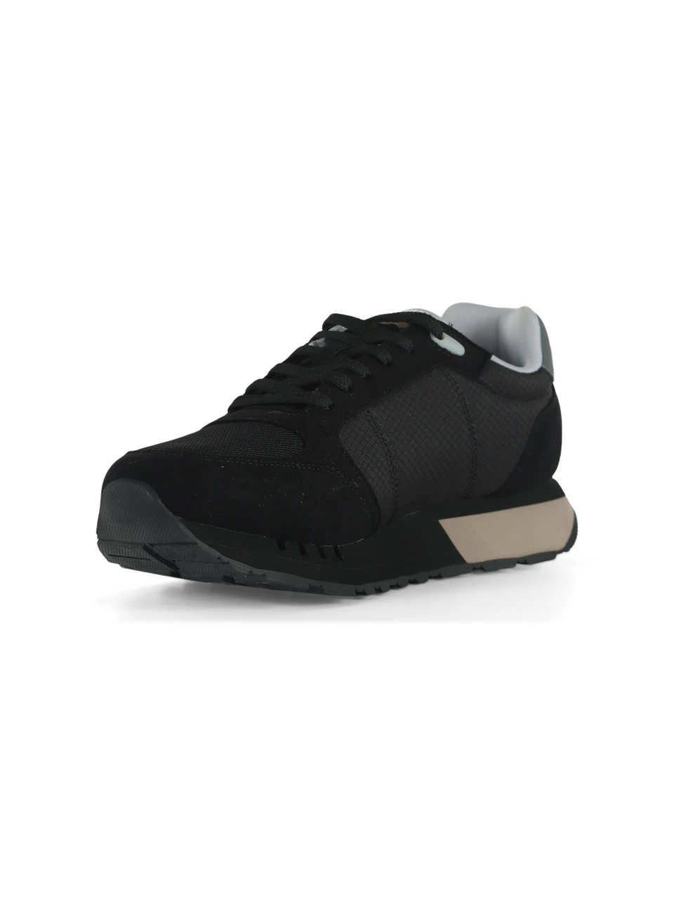 NERO | Sneakers in tessuto ed ecosuede con patch logo