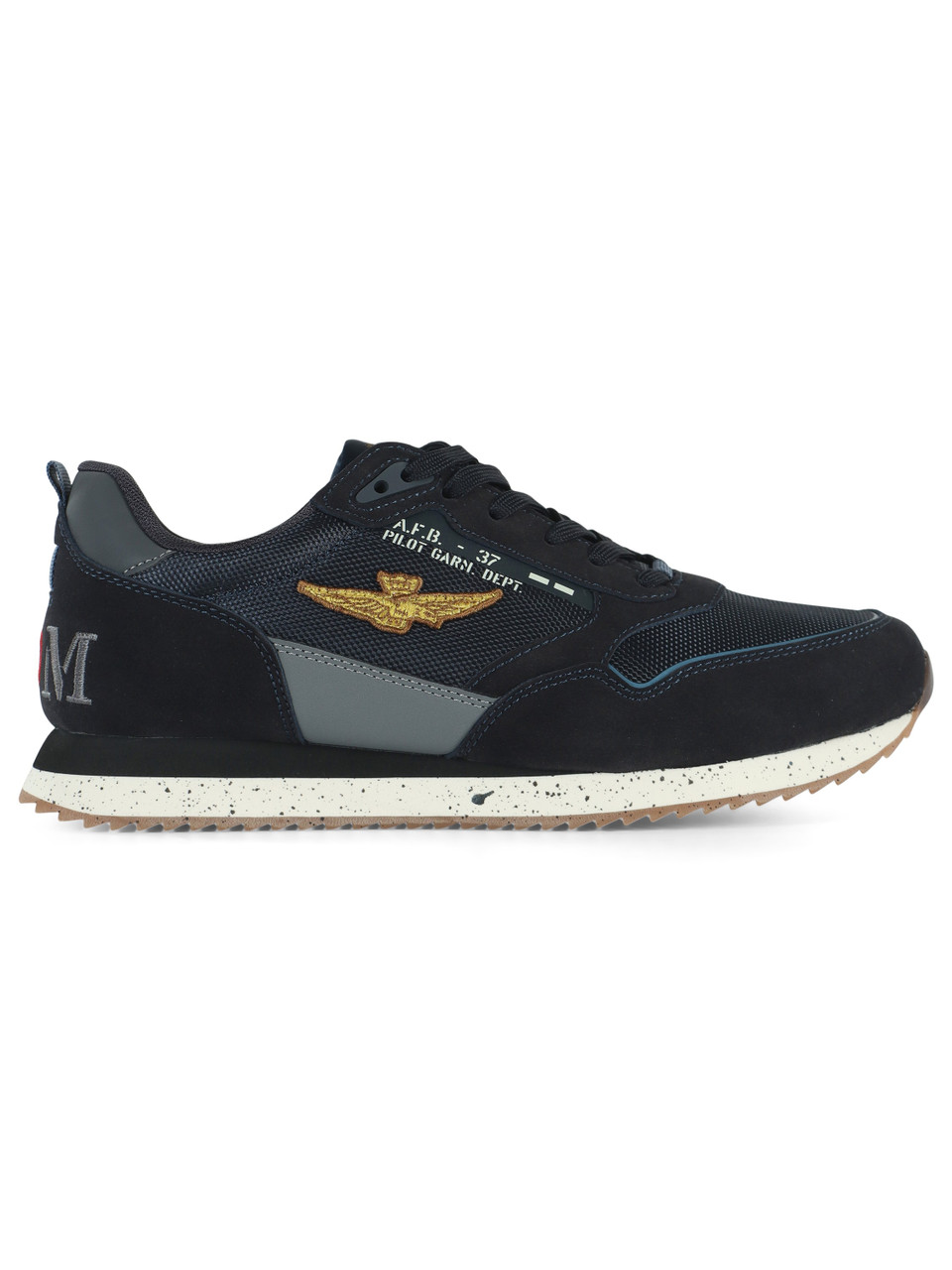 BLU | Sneakers in tessuto ed ecosuede con patch logo