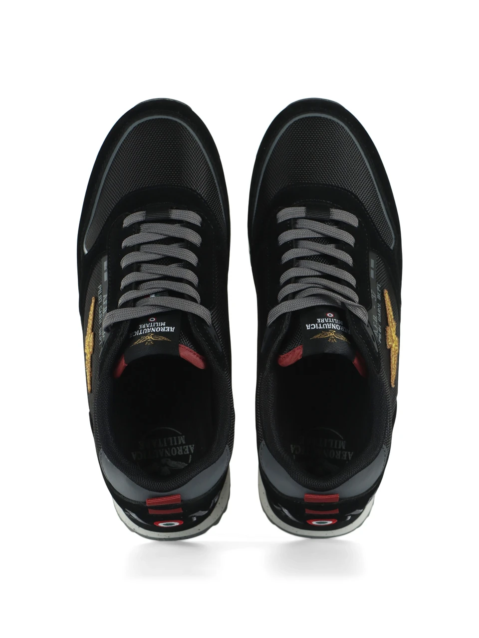 NERO | Sneakers in tessuto ed ecosuede con patch logo