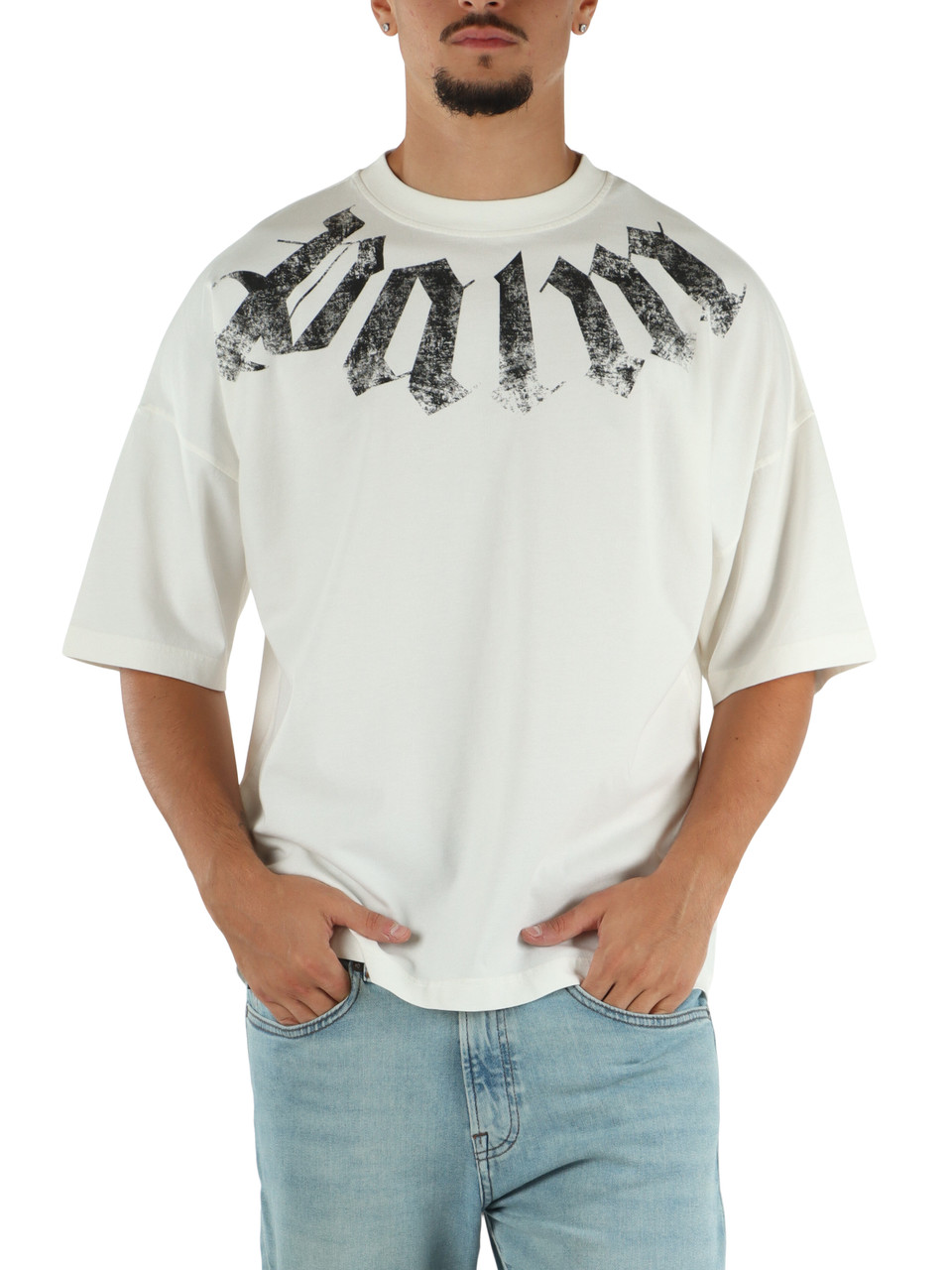 OFF WHITE | T-shirt loose fit in cotone con scritta logo