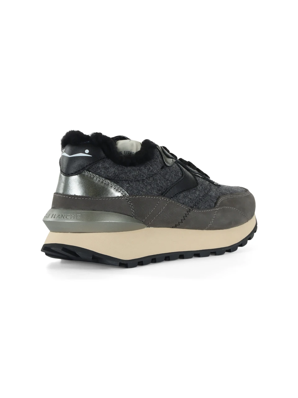 GRIGIO SCURO | Sneakers in pelle e tessuto QWARK HYPE FUR