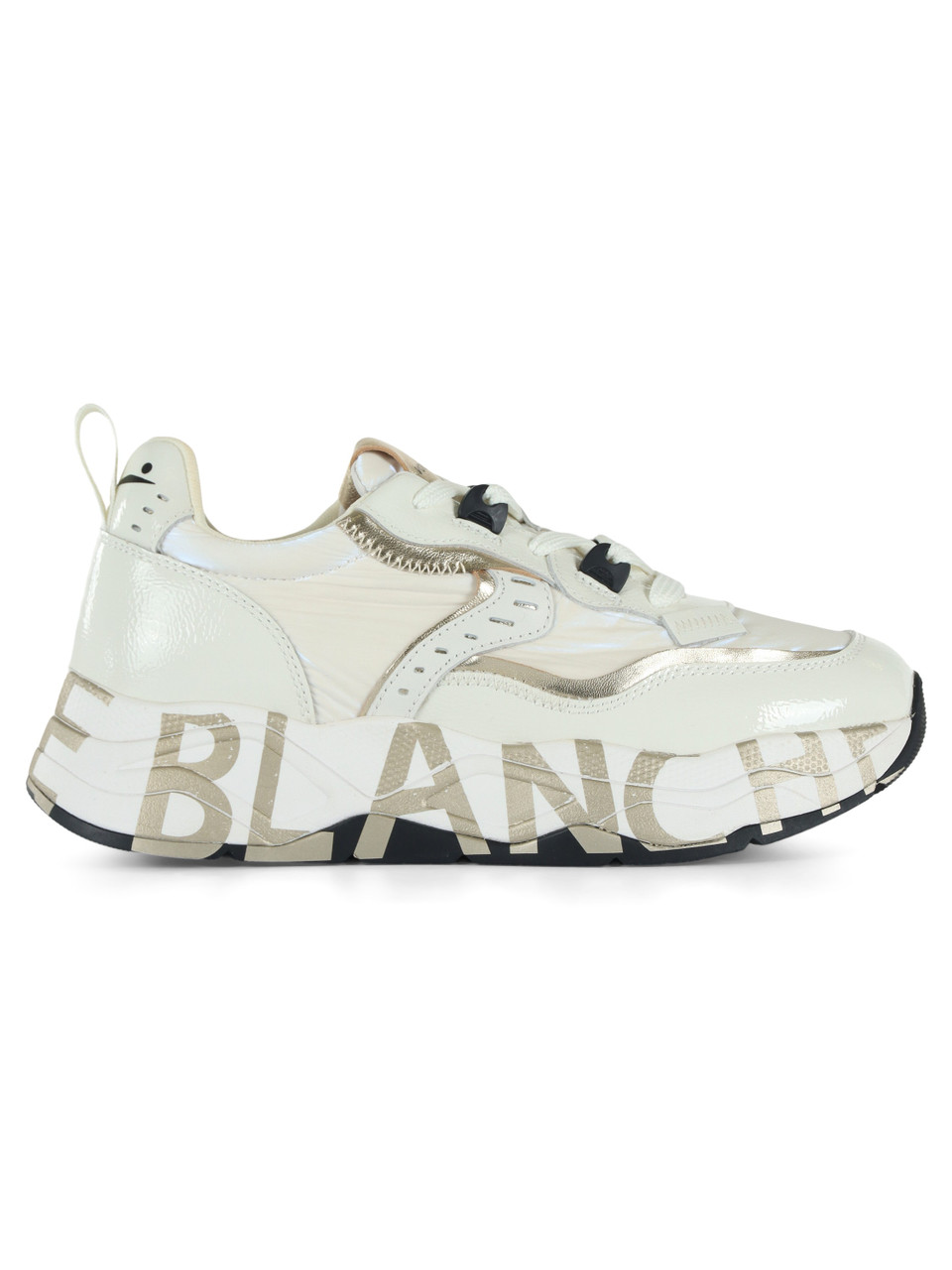 WEISS | Lack- und laminiertes Nylon-Sneakers CLUB105