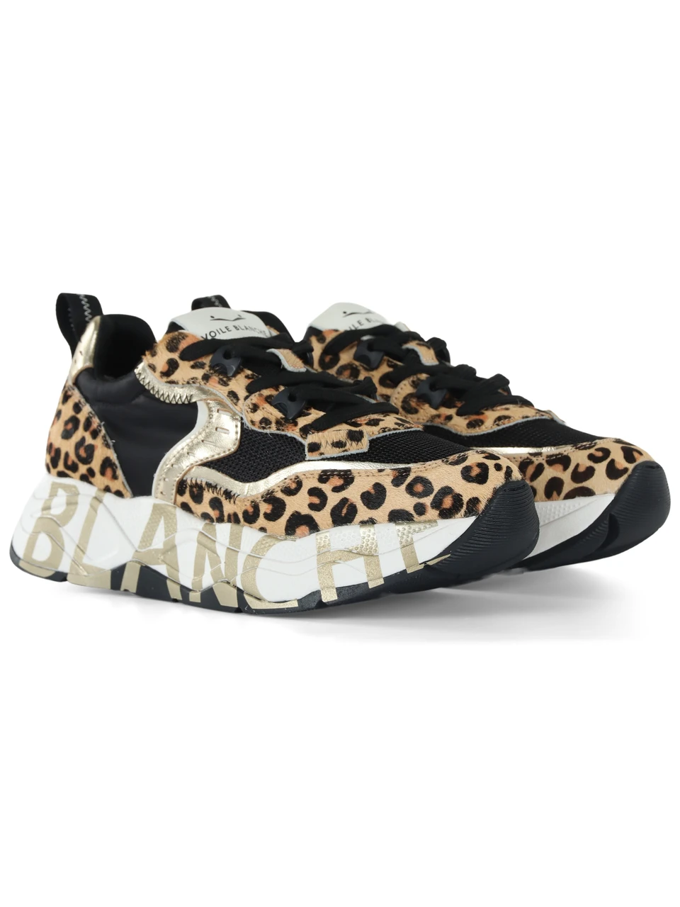 NERO | Sneakers in tessuto e pelle effetto cavallino CLUB105