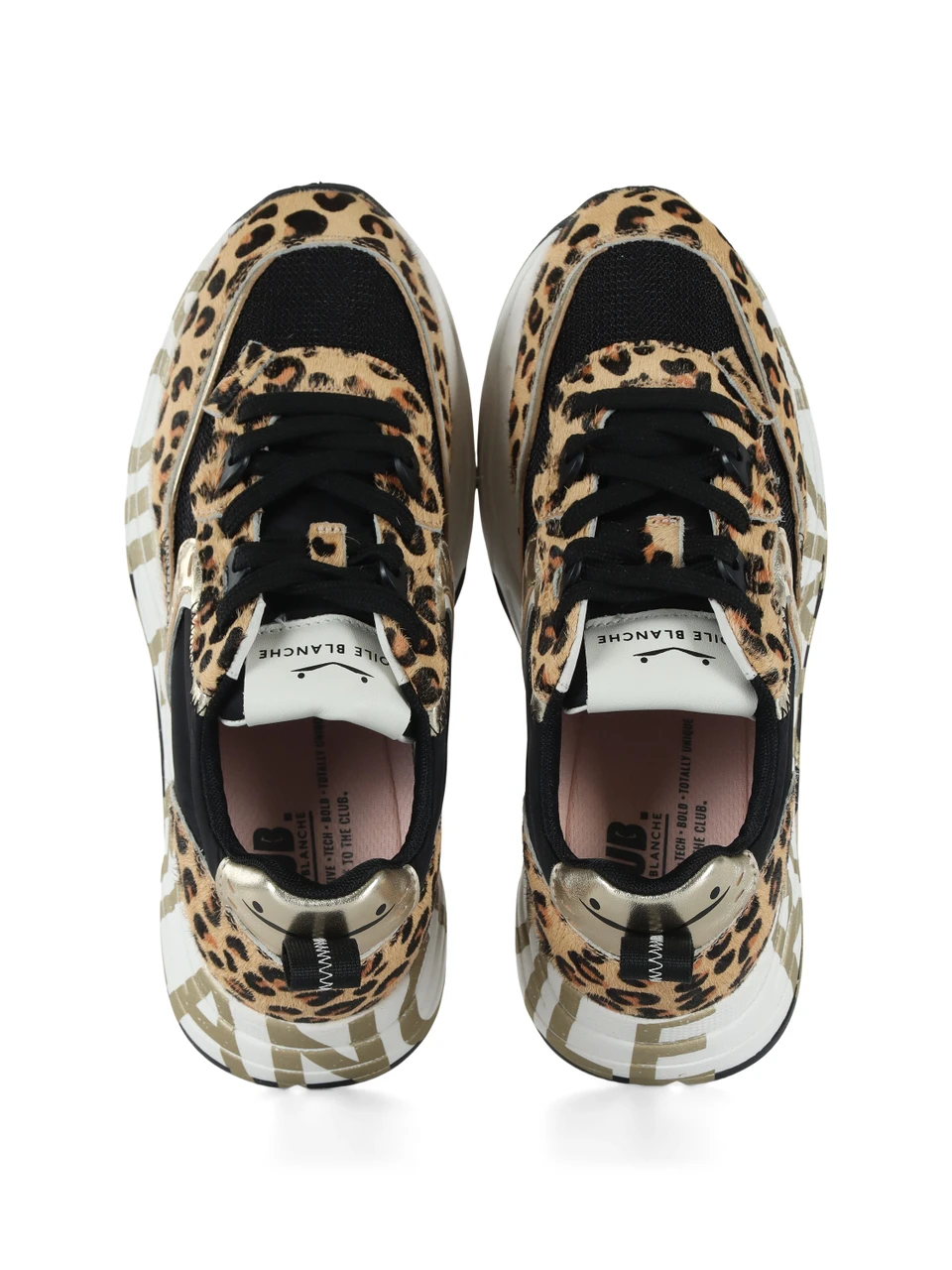 NERO | Sneakers in tessuto e pelle effetto cavallino CLUB105