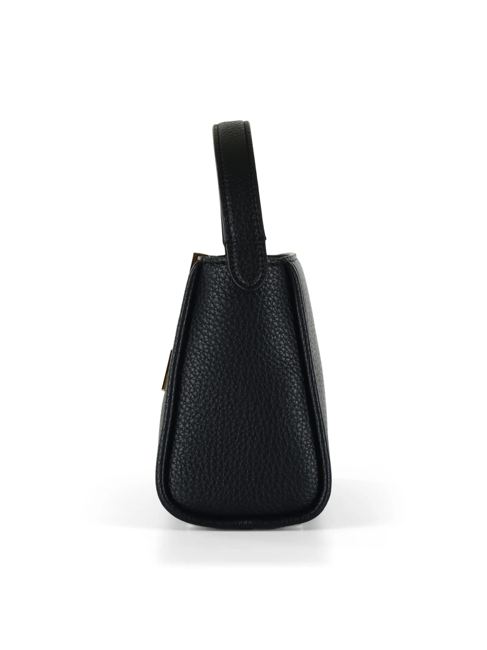 NERO | Borsa a mano effetto martellato con placca logo