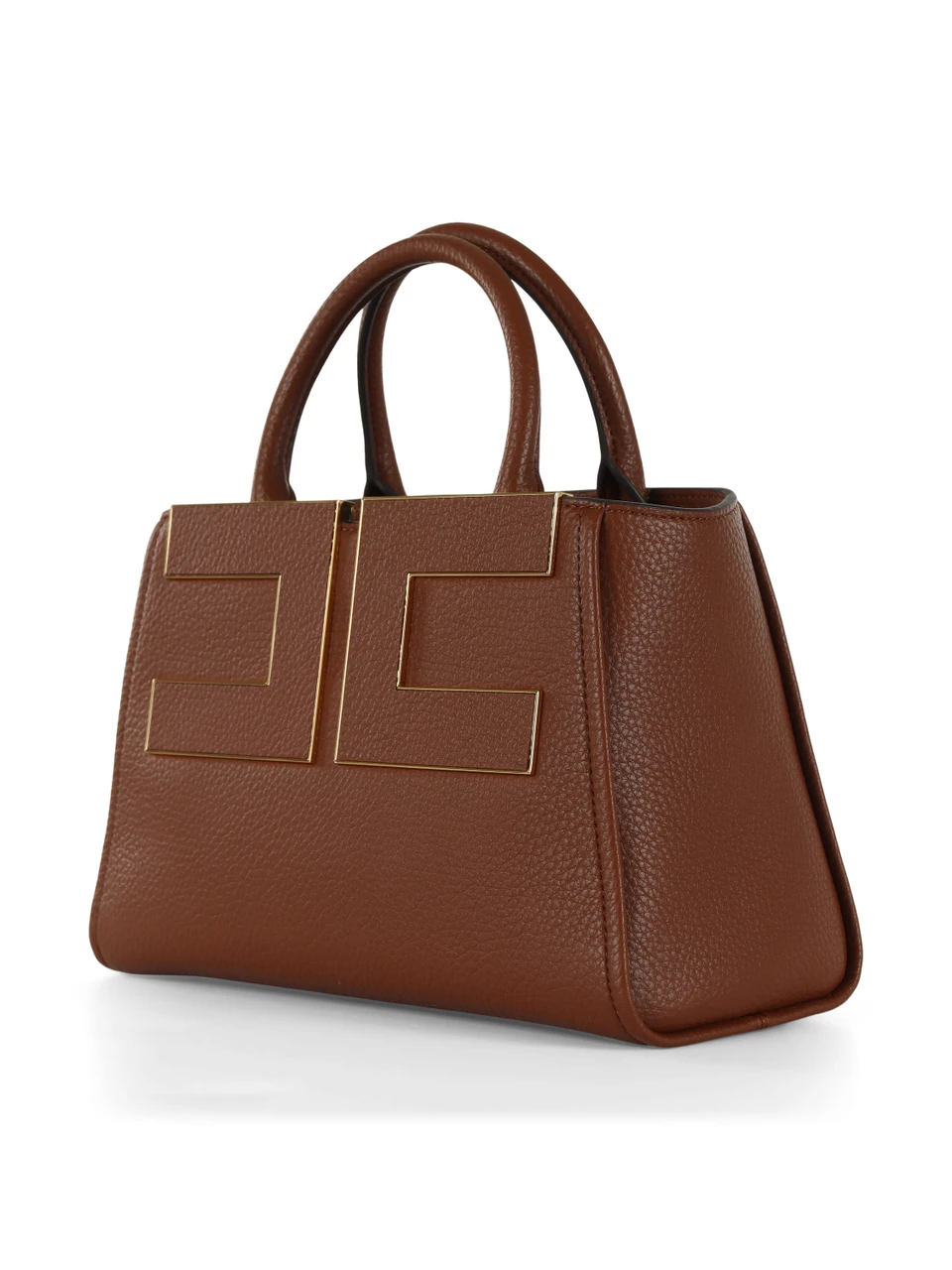 CUOIO | Borsa tote effetto martellato con placca logo
