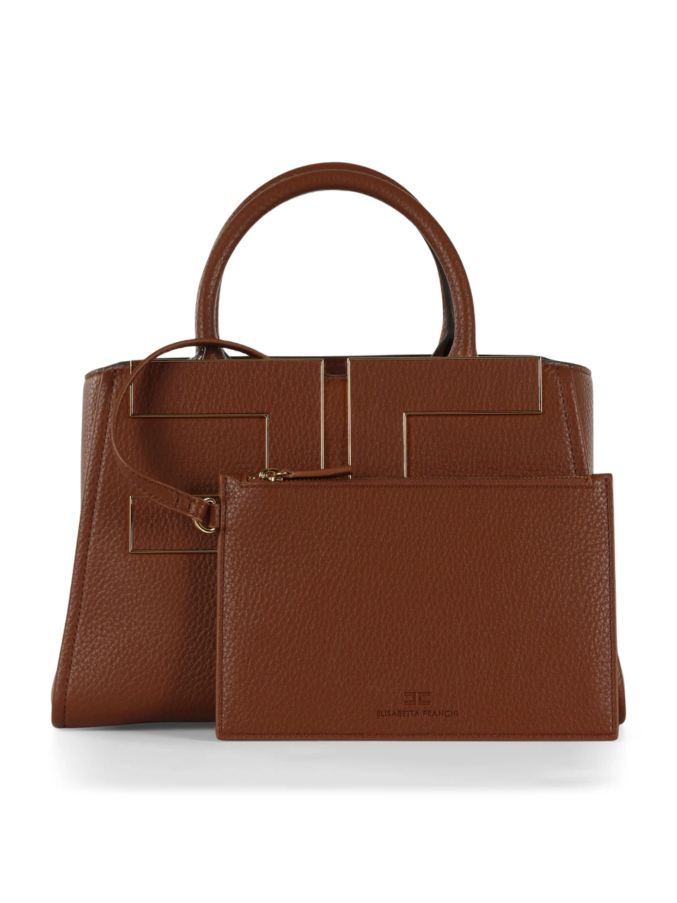 CUOIO | Borsa tote effetto martellato con placca logo