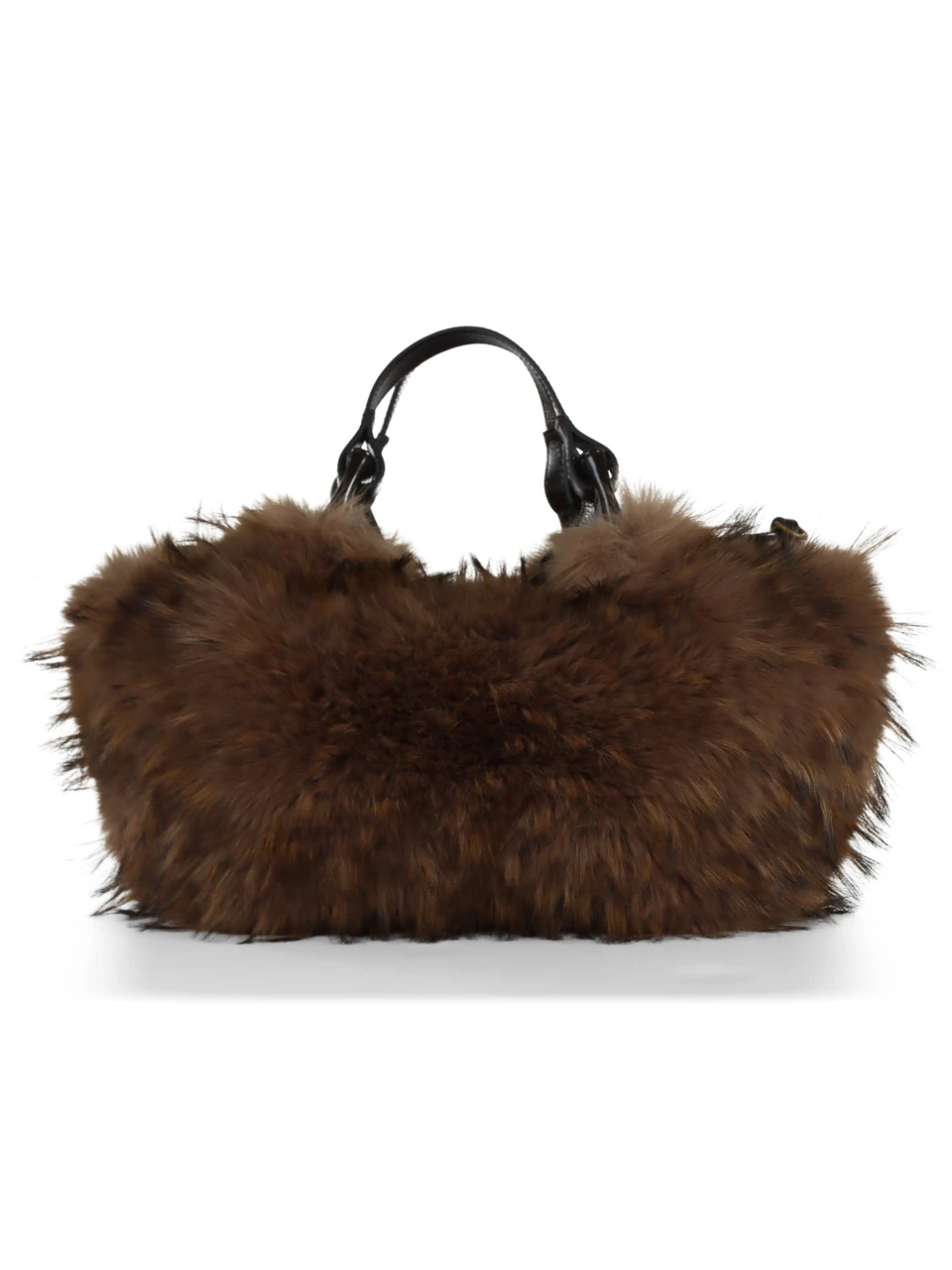 MARRONE | Borsa a mano DUA Medium in pelle ed ecopelliccia
