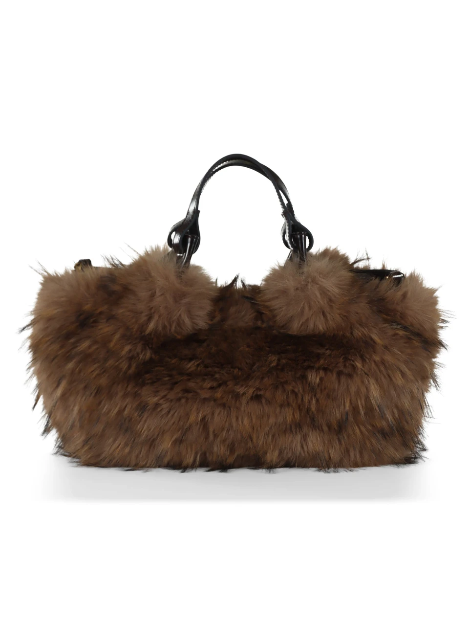 MARRONE | Borsa a mano DUA Medium in pelle ed ecopelliccia
