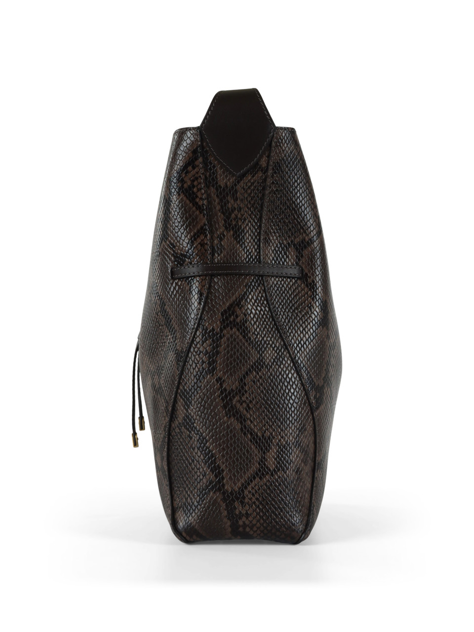 pitonato marrone | Borsa a spalla in pelle stampa pitone SIENNA Large