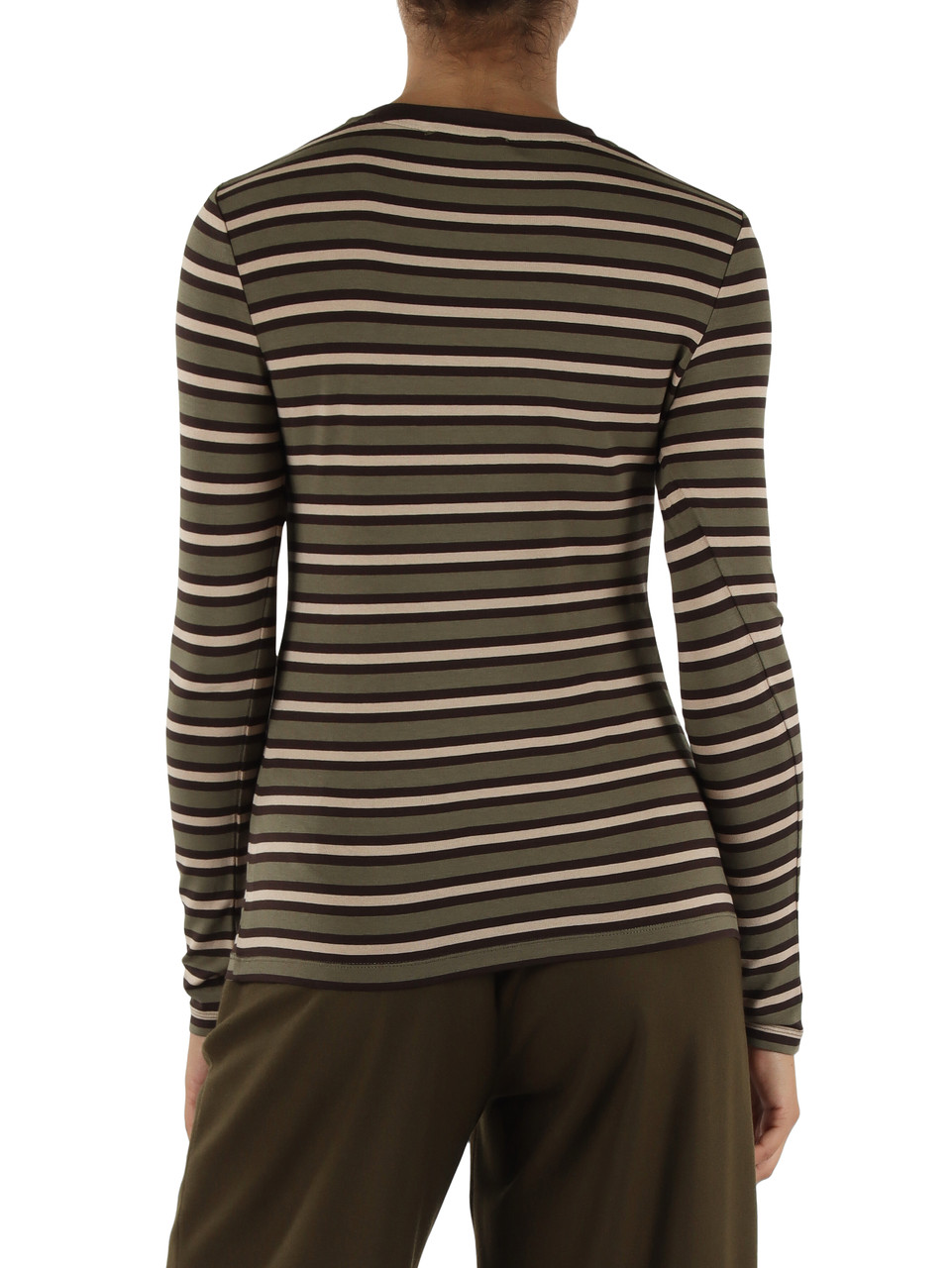 Militärgrün | Langarmshirt aus Stretch-Viskose