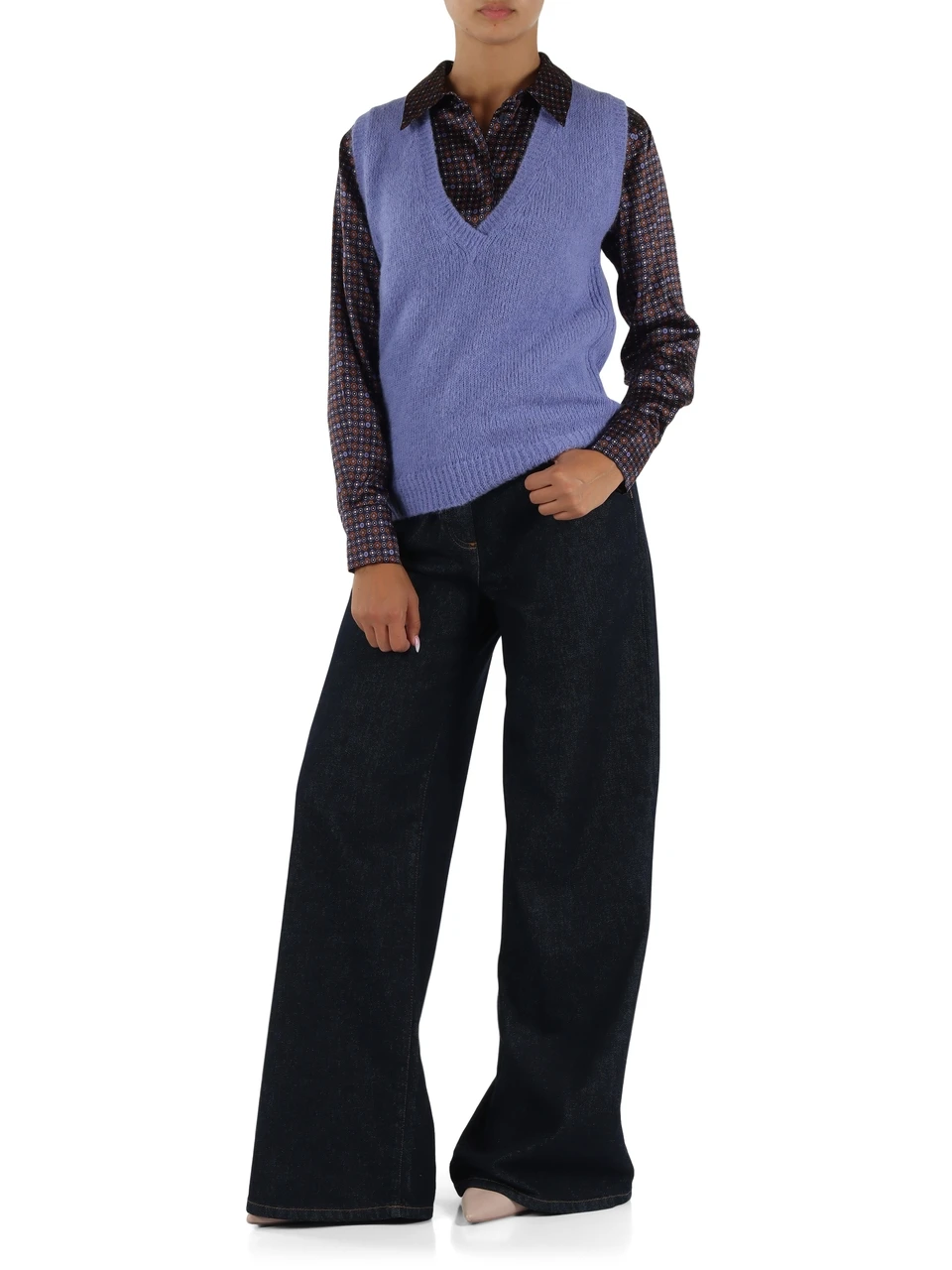BLU | Camicia stampata in seta stretch