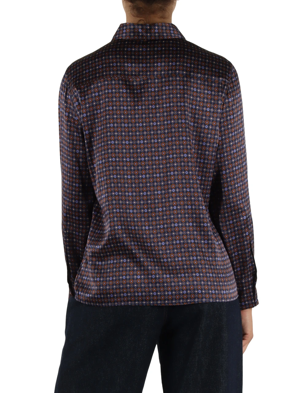 BLU | Camicia stampata in seta stretch