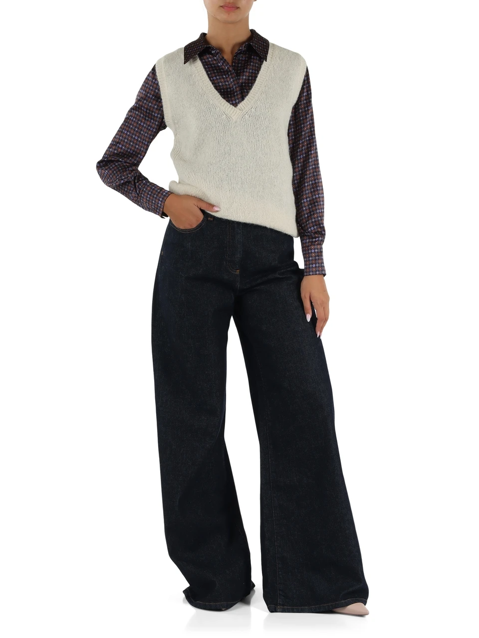 PANNA | Gilet collo a V in misto alpaca