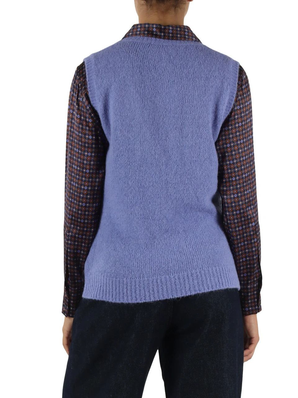VIOLA CHIARO | Gilet collo a V in misto alpaca
