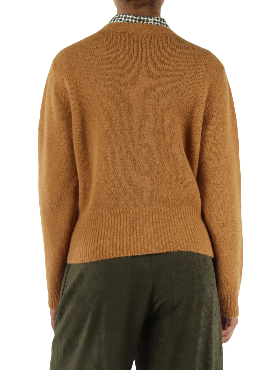 GIALLO SCURO | Cardigan in misto alpaca