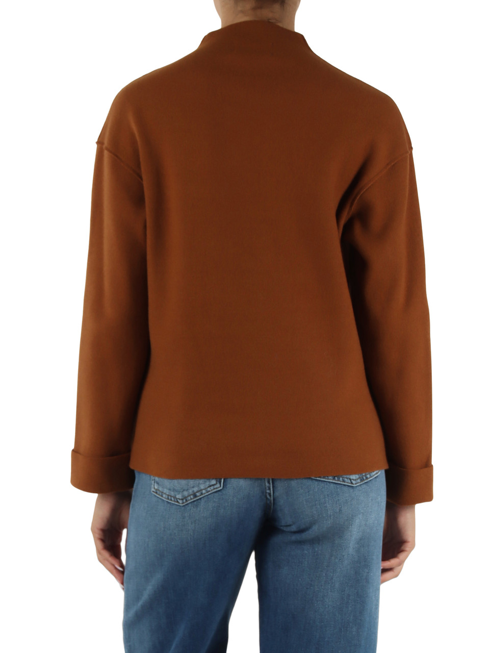 MARRONE CHIARO | Maglia ovetto in misto lana vergine