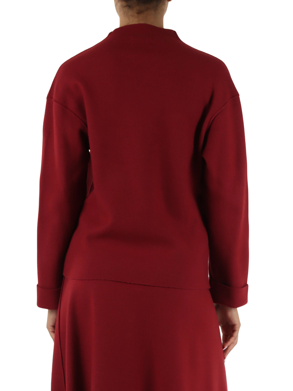 ROSSO SCURO | Maglia ovetto in misto lana vergine