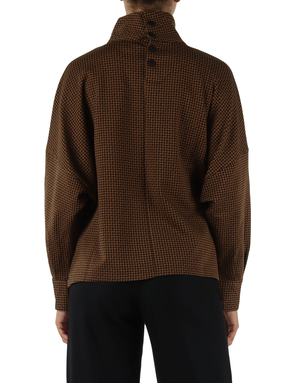 MARRONE CHIARO | Maglia in misto viscosa con collo alto
