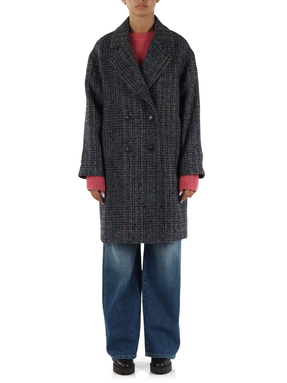 BLU | Cappotto bouclè in misto lana vergine