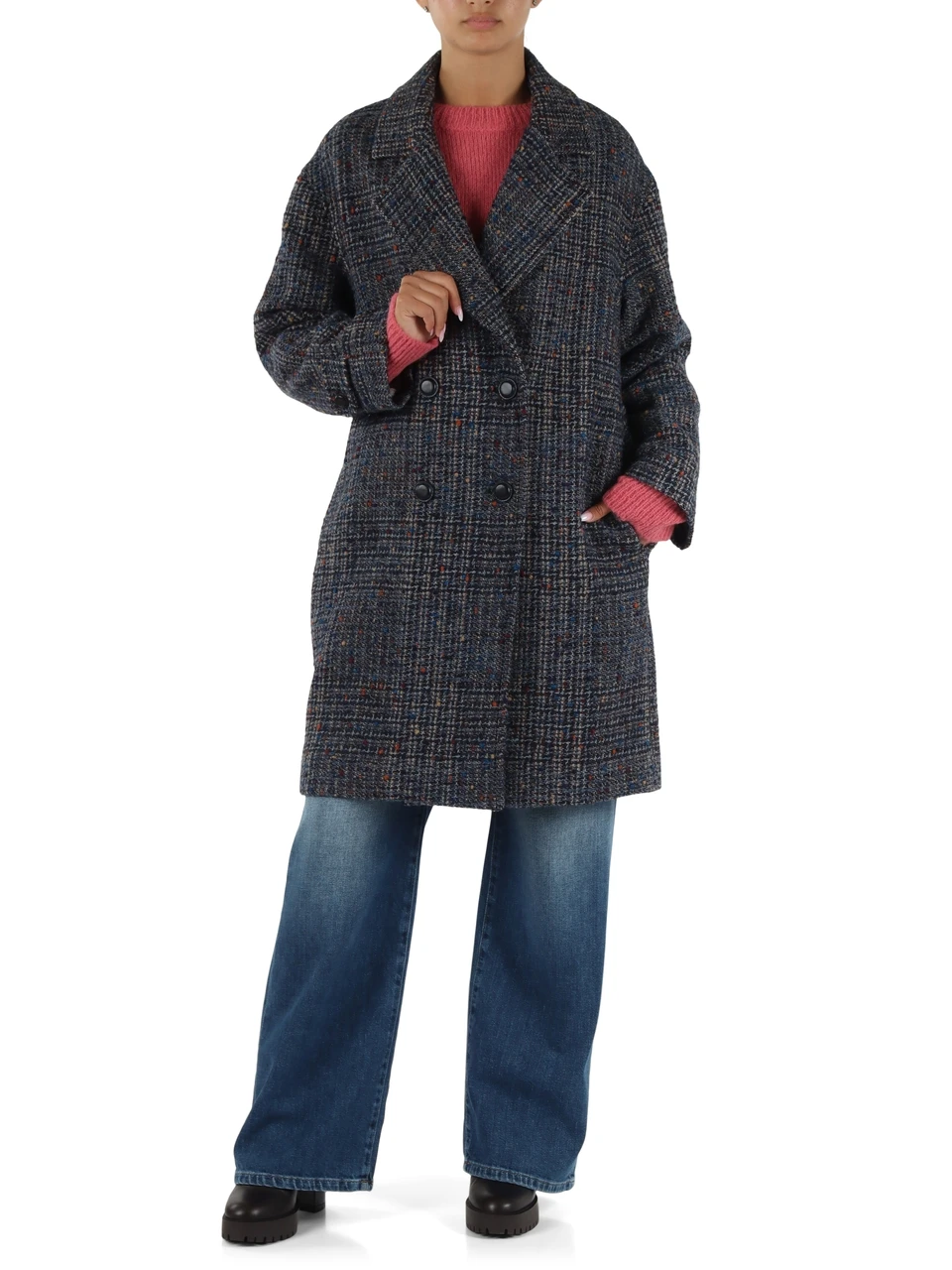 BLU | Cappotto bouclè in misto lana vergine