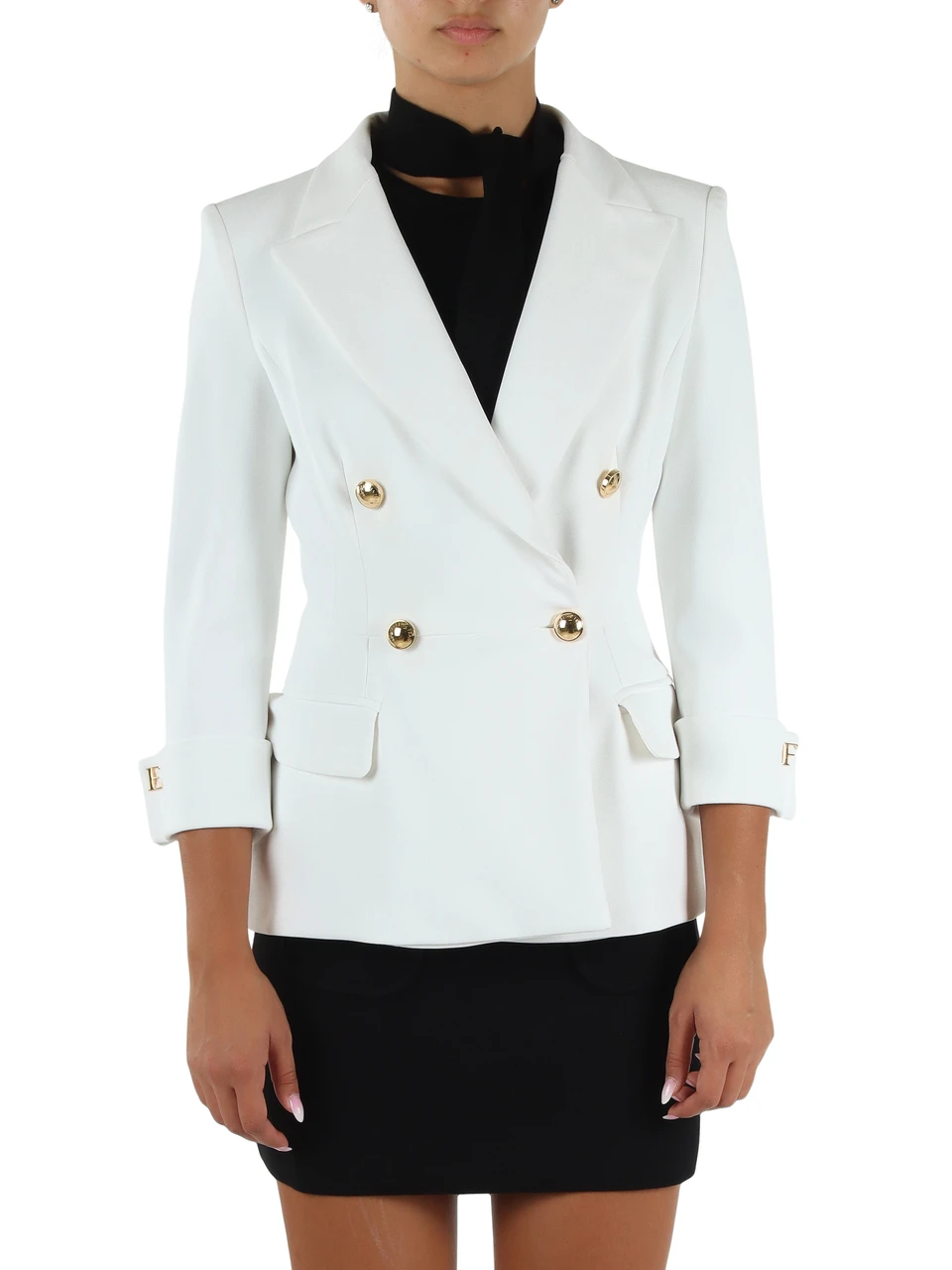 avorio | Giacca in doppio crepe stretch