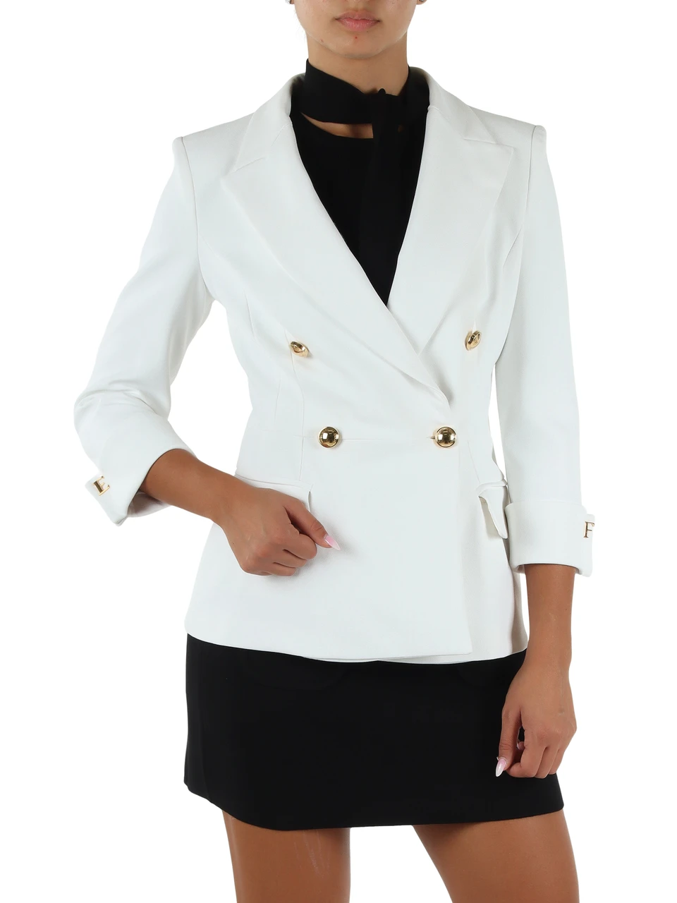 avorio | Giacca in doppio crepe stretch
