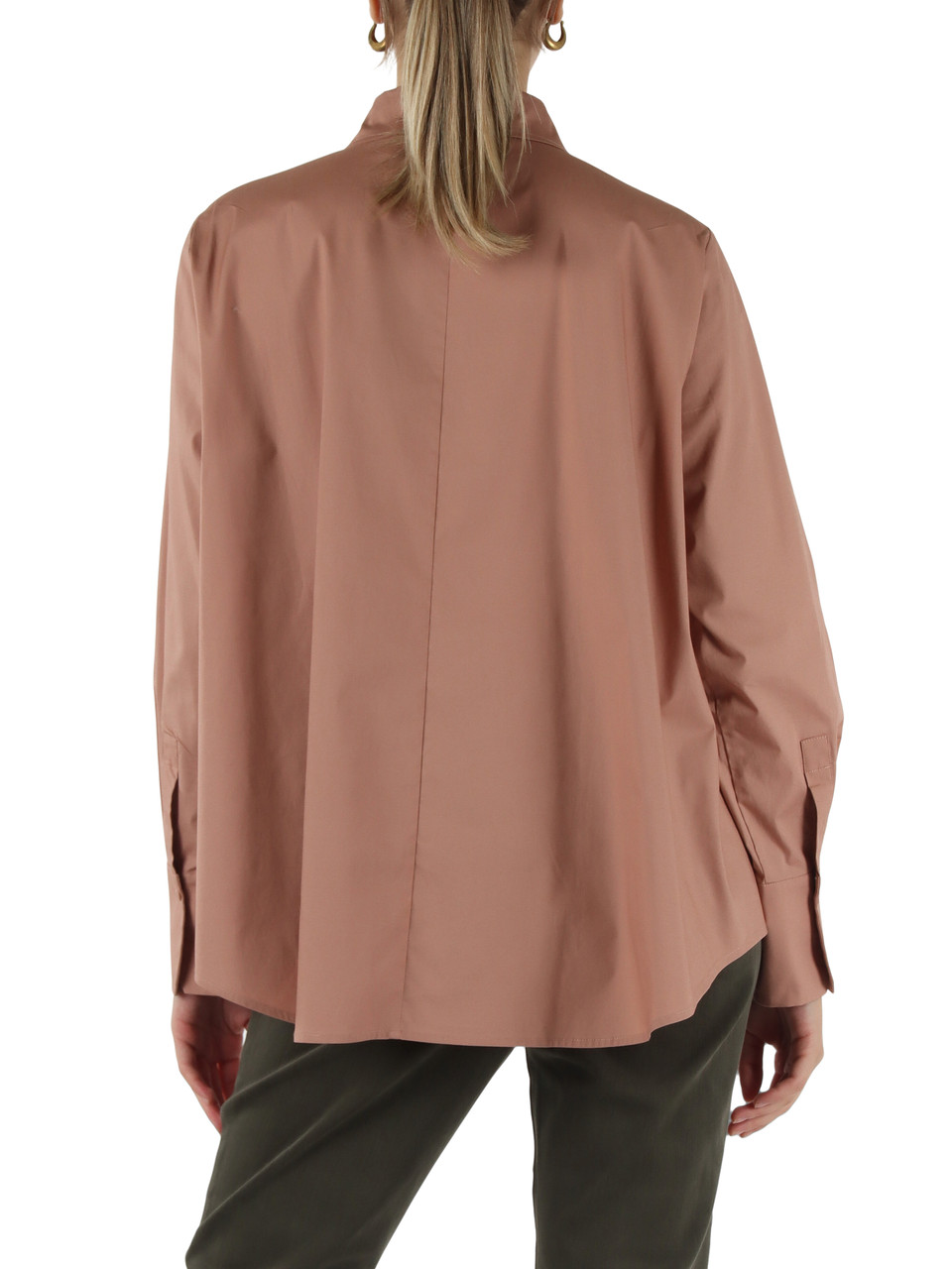 ROSA | Camicia in popeline con strass e perline