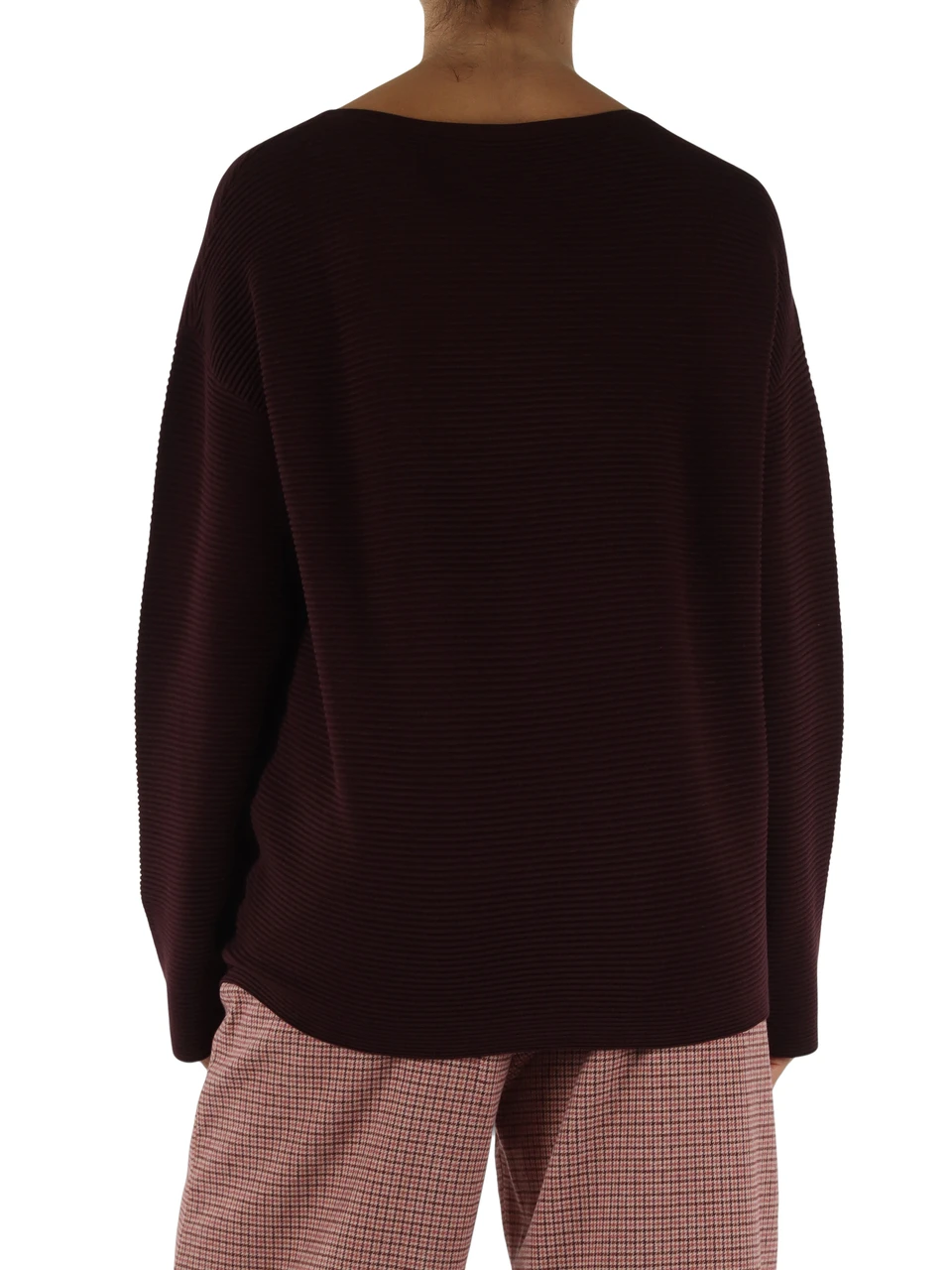 BORDEAUX | Maglia in misto viscosa con collo alto rimovibile