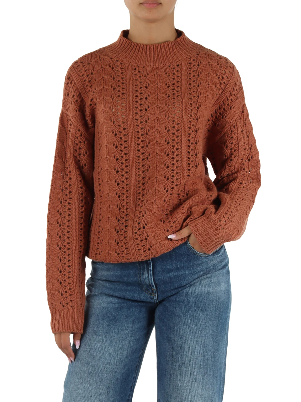 TERRACOTTA | Maglia in lana con motivo decorativo