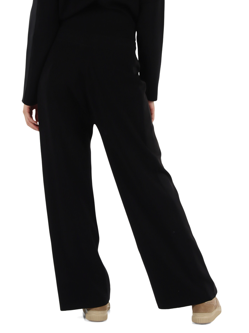 NERO | Pantaloni in misto viscosa con inserti a contrasto