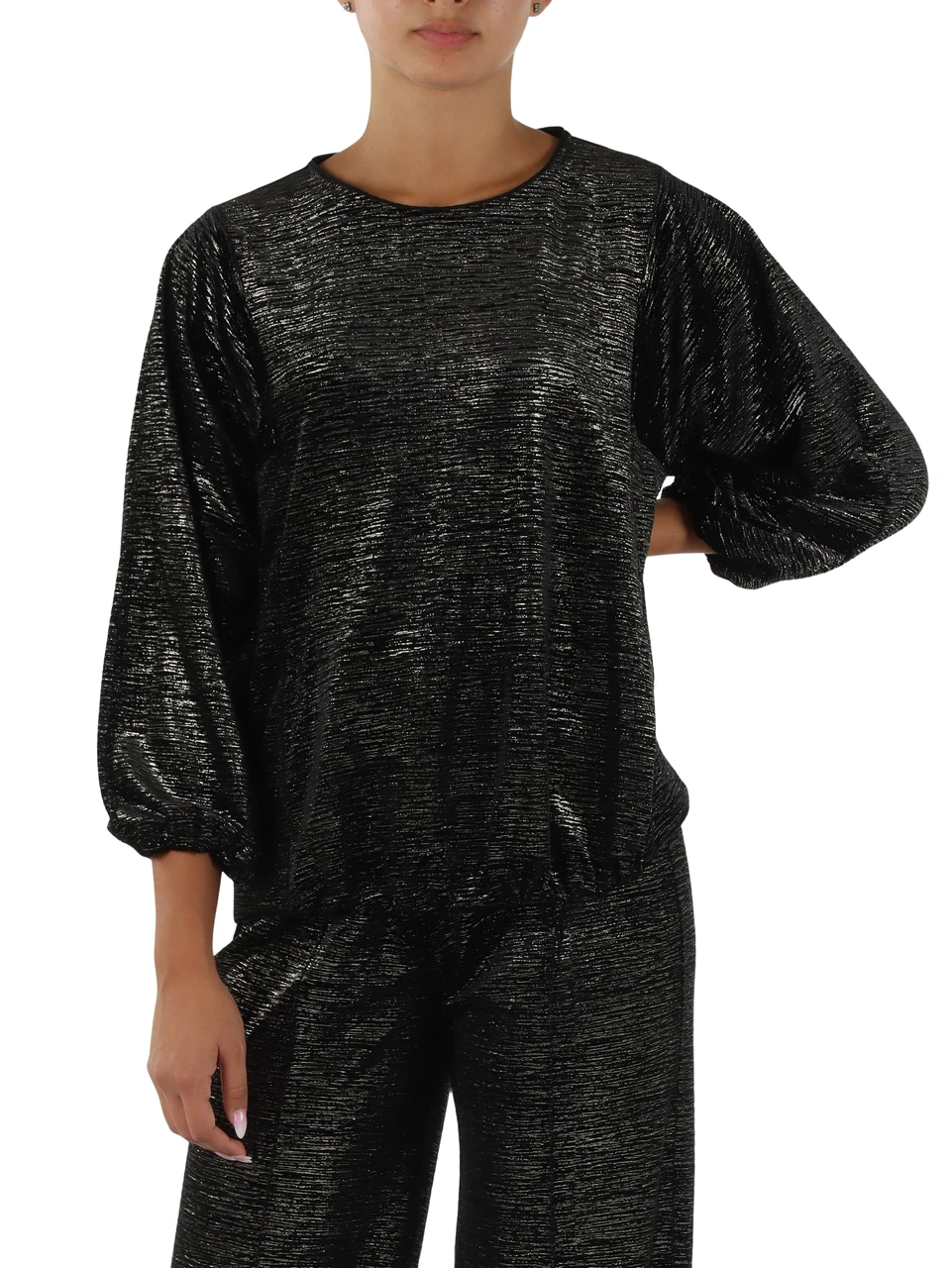 NERO | Maglia in velluto e lurex