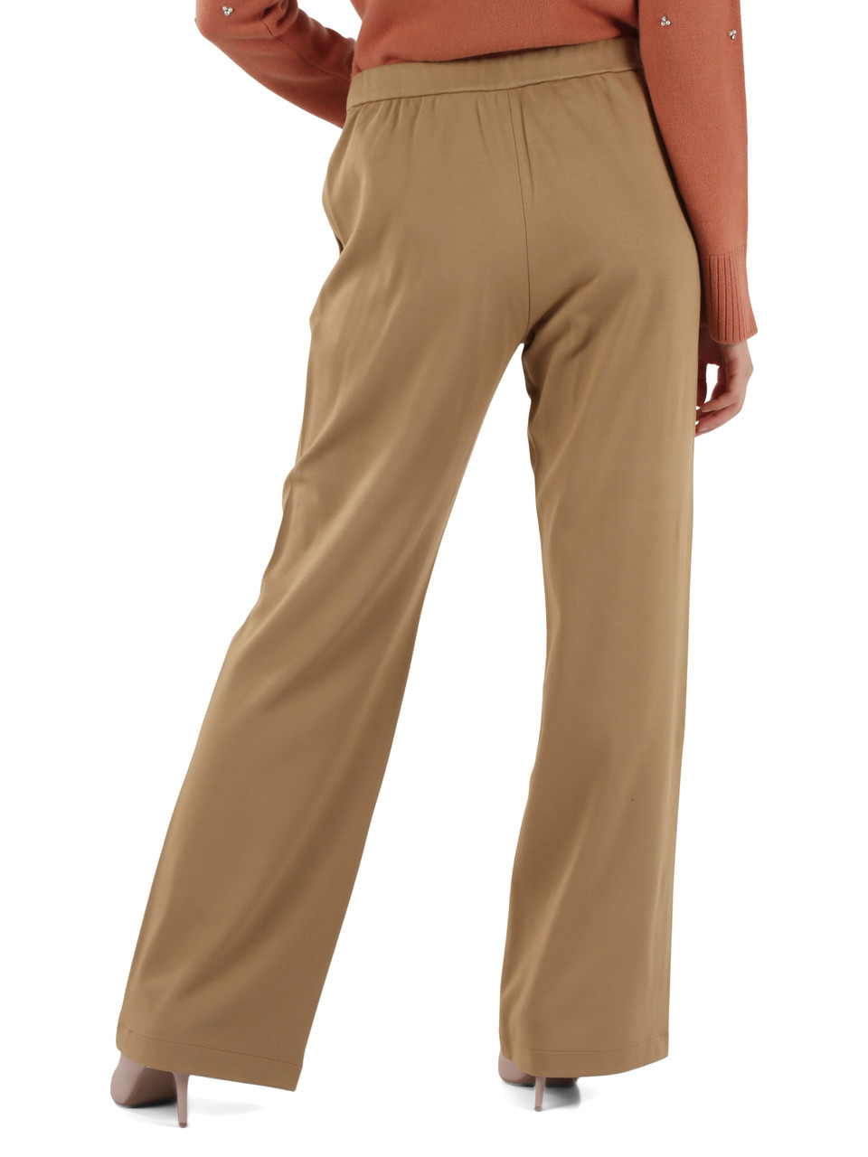 BEIGE | Pantalone gamba larga in misto viscosa