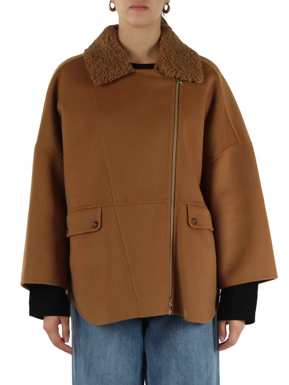 CAMMELLO | Cappotto in tessuto double di misto lana