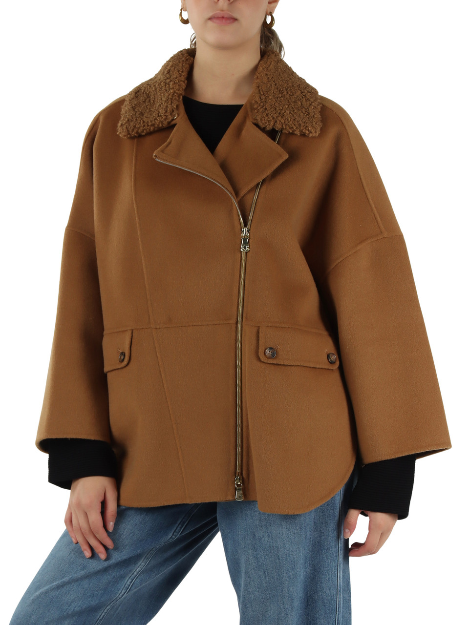 CAMMELLO | Cappotto in tessuto double di misto lana