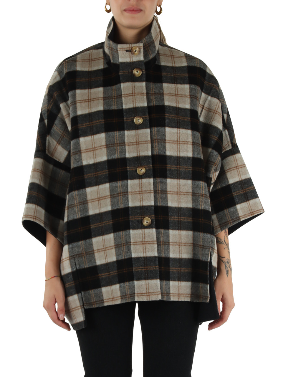 BEIGE | Cappotto ampio misto lana