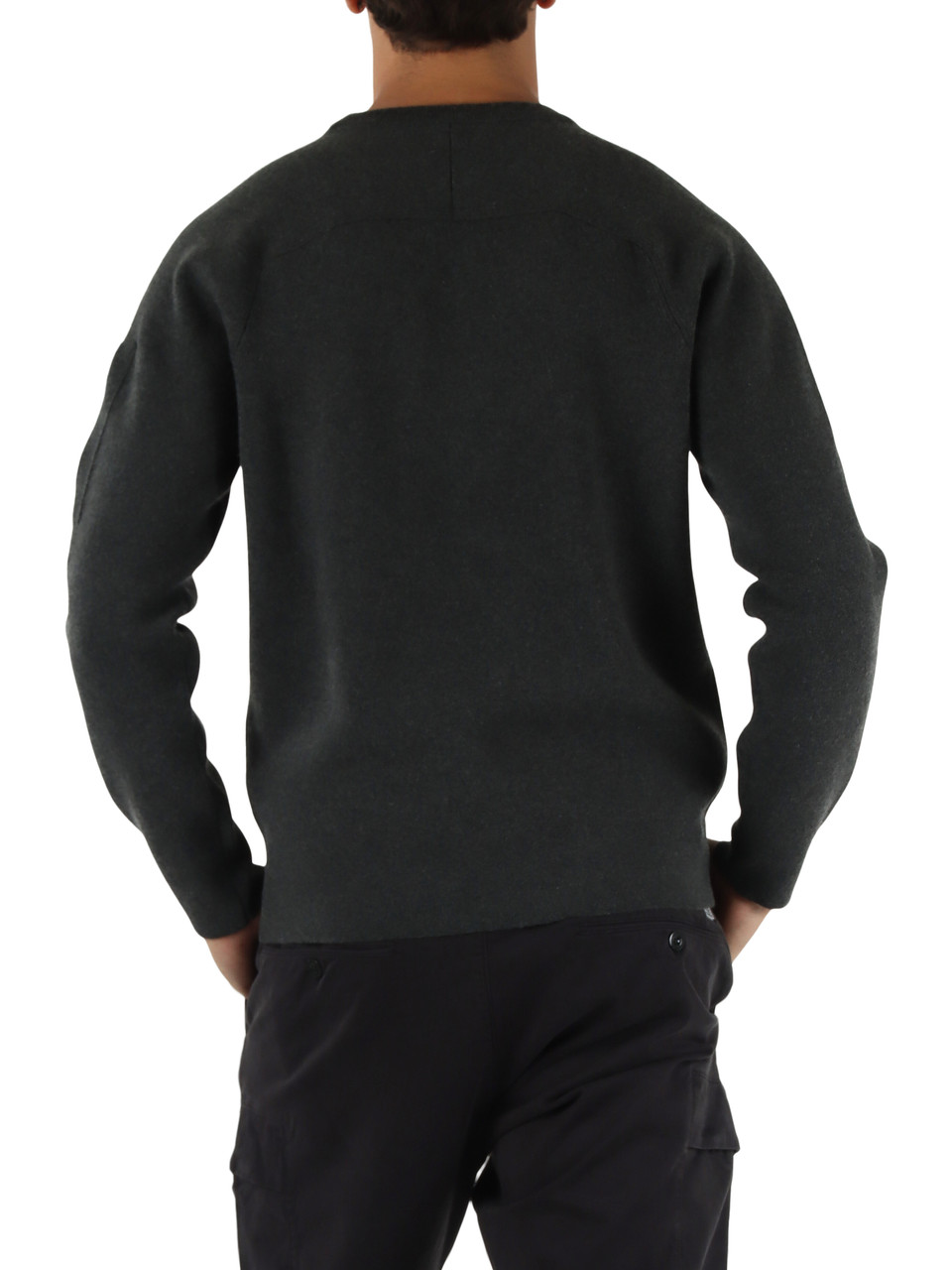 GRIGIO SCURO | Maglia girocollo in misto lana Global Recycled Standard