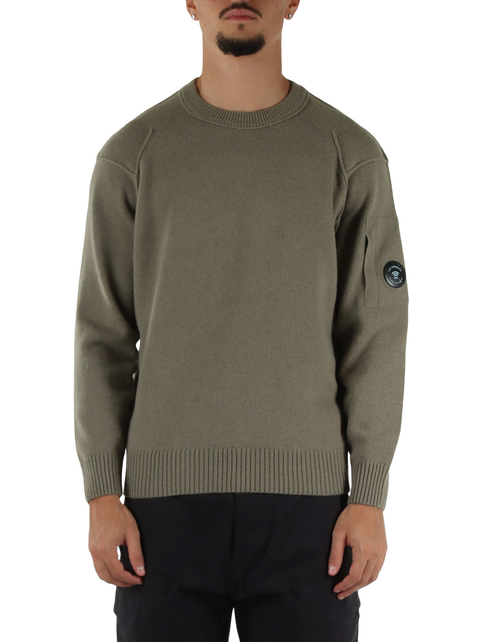 VERDE | Maglia girocollo in misto lana Global Recycled Standard