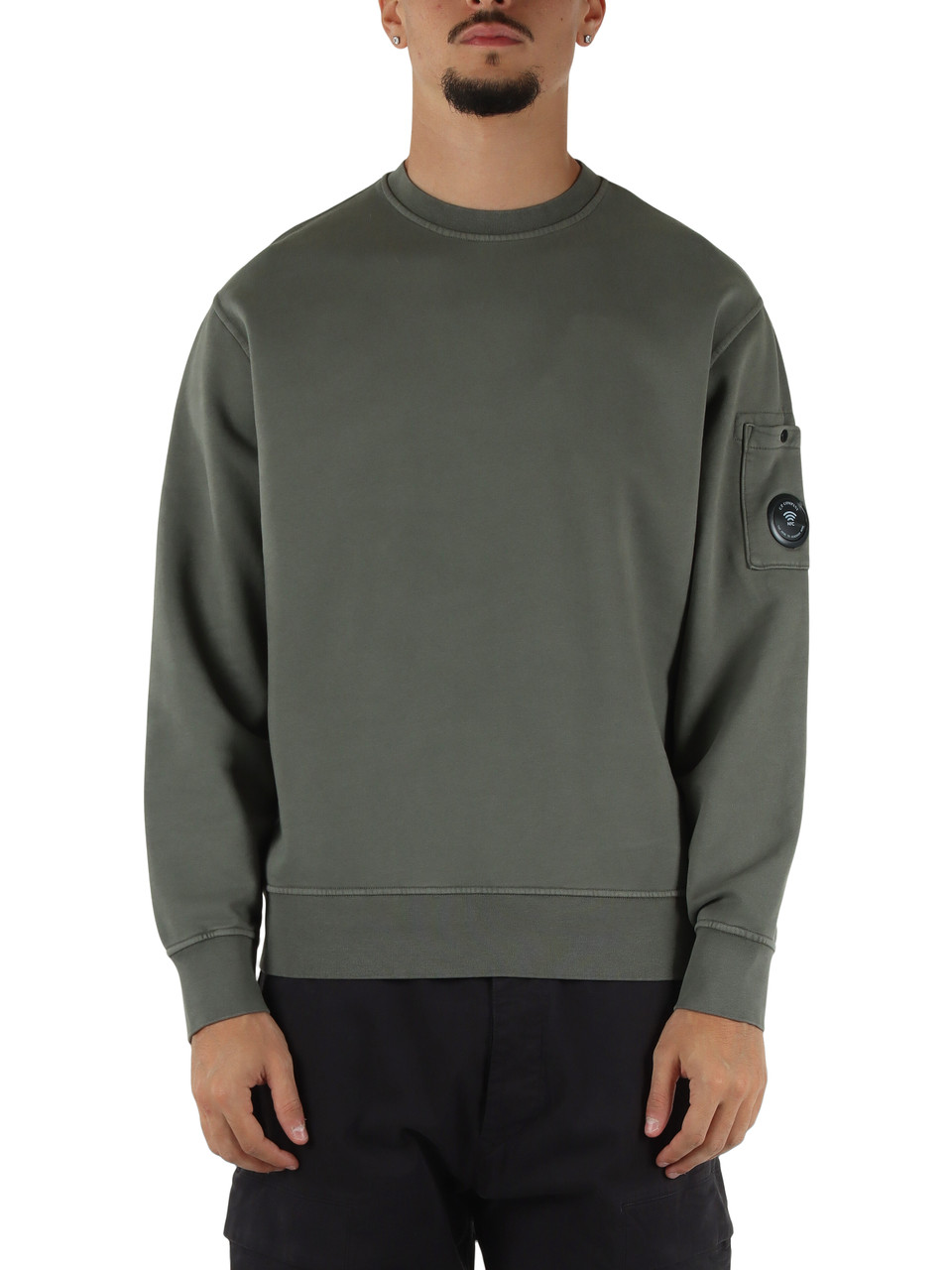 VERDE | Felpa in fleece di cotone spazzolato e smerigliato Resist Dyed
