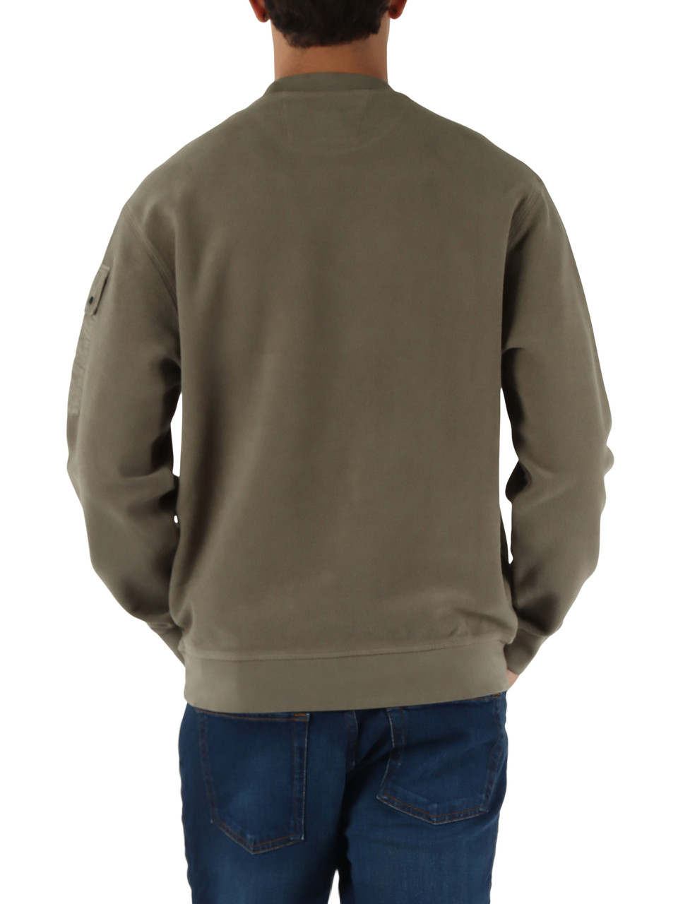 VERDE | Felpa in fleece diagonale smerigliato e spazzolato