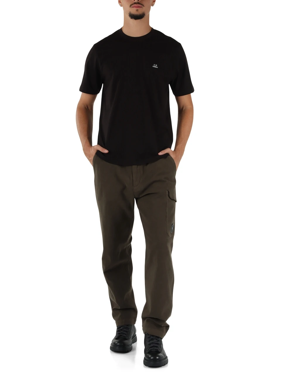 VERDE SCURO | Pantaloni cargo Moleskin Stretch