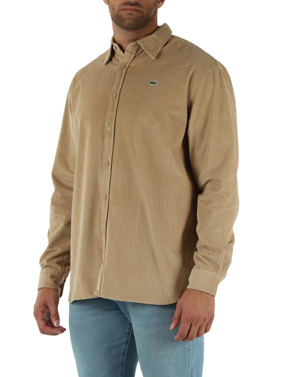 BEIGE | Camicia regular fit in velluto a coste
