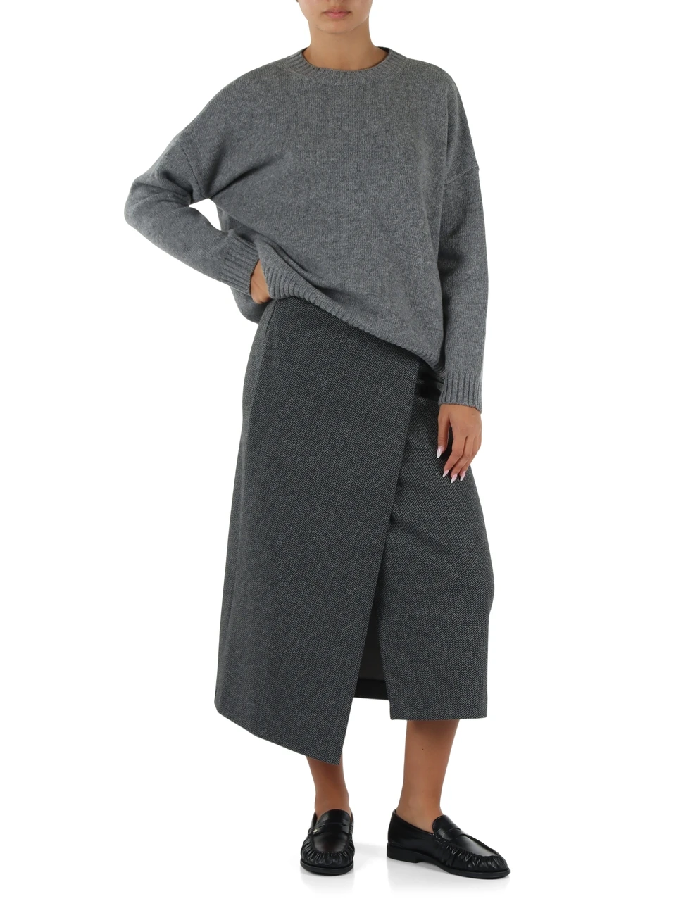 GRIGIO | Maglia girocollo in lana vergine SIBARI