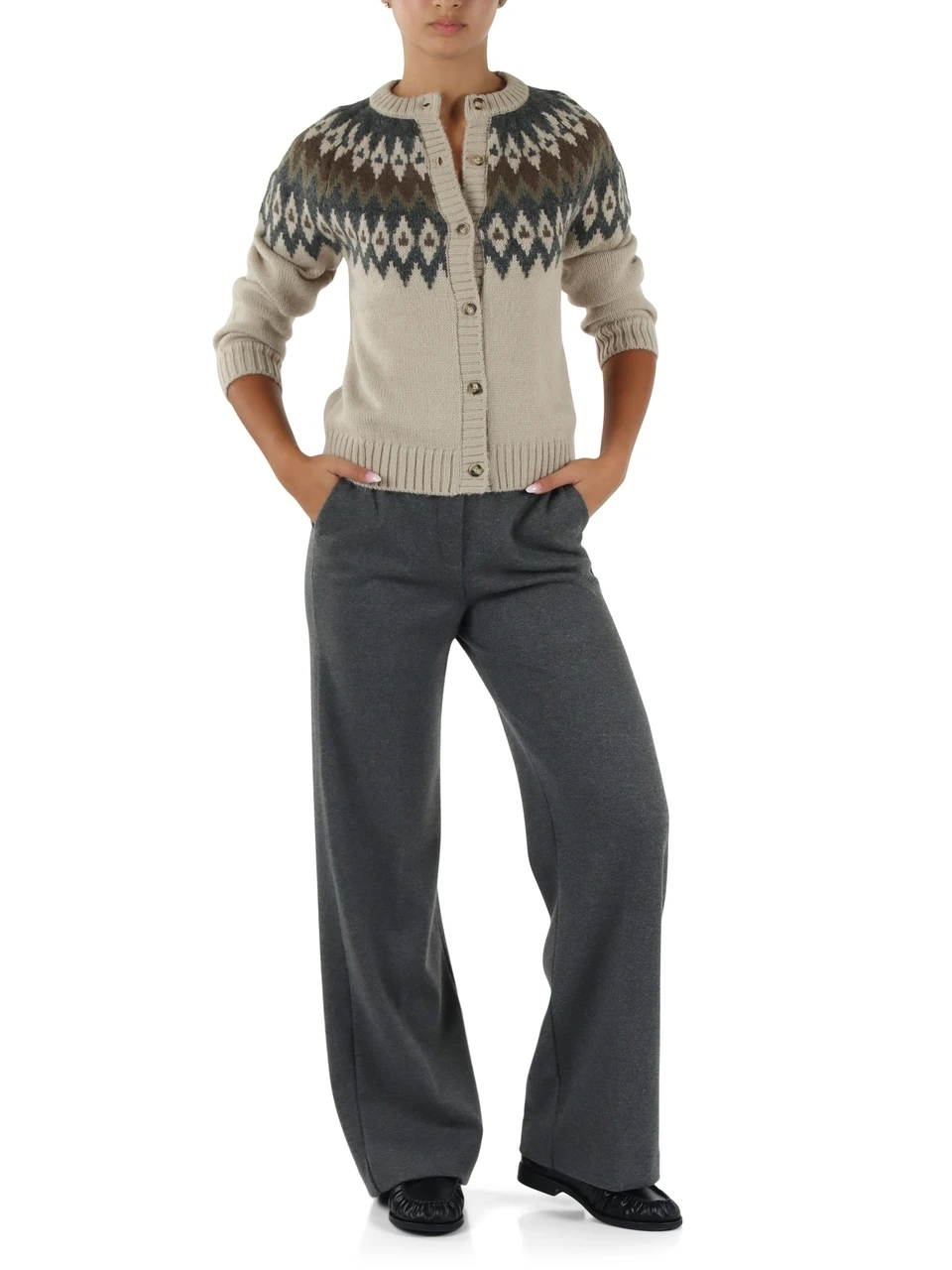 BEIGE | Cardigan in misto lana e alpaca TARGA